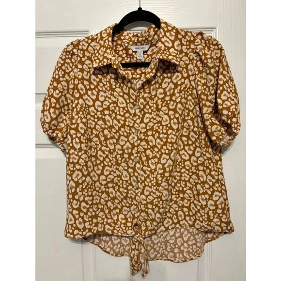 Nine West Tops - Women's Nine West Blouse, Size M, Brown Leopard Print
